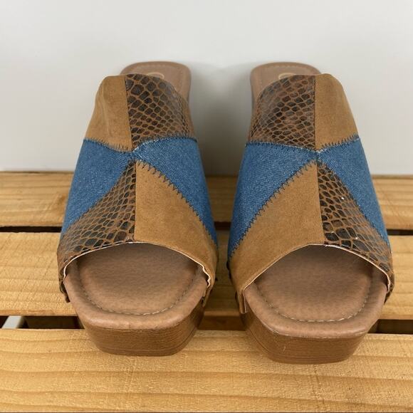 Cato multipattern platform chunky heel sandals size 10M Y2K - Picture 2 of 10